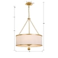 thumbnail image 3 of Crystorama Broche 24" Wide Antique Gold Drum Chandelier, 3 of 9