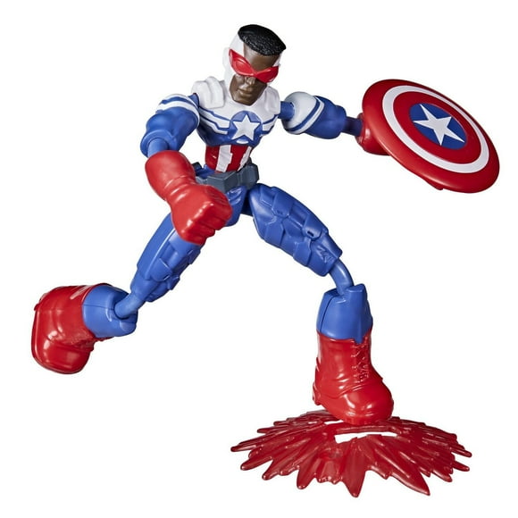 Marvel Avengers Bend And Flex Action Figure Toy, 6-Inch Flexible Captain America Super Hero Figure, Includes Accessory, For Kids Ages 4 And Up