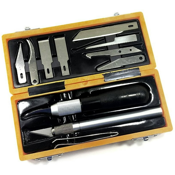 Hobby Art Knife/Drafting Tool 13 Piece Set Includes Handles, Blades