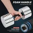 thumbnail image 5 of V2.0 Adjustable Steel 60lb Dumbbells - 2 in 1 Silver Dumbbells Set Used as Barbell for Home Gym Workout, 5 of 6