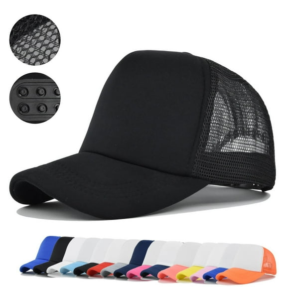 Dailypoc Sponge Color-Block Baseball Cap - Unisex Simple Casual Peaked Hat, Lightweight & Comfortable, Ideal for Travel, Holidays & Sports, Versatile Style for Men & Women,Black,One Size