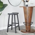 thumbnail image 2 of DecMode Wood Woven Seat Bar Stool, Black, 2 of 10