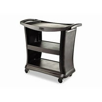 Rubbermaid Commercial Executive Service Cart, Three-Shelf, 20.33w x 38.9d x 38.9 h, Black -RCP9T6800BK