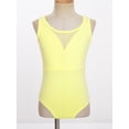 thumbnail image 2 of Venjoe Kids Ballet Dance Leotard Toddler Girls Mesh Gymnastics Unitard Backless Short Jumpsuit with Yellow 130, 2 of 7