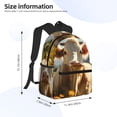 thumbnail image 3 of Daiia Sunflower Cow Pasture School Backpack for Men Women, Unisex Large Waterproof Bookbag Schoolbag Casual Daypack for High School/College/Teens/Travel/Work Black, 3 of 8