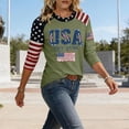 thumbnail image 4 of 250 Anniversary Usa Shirt Women Patriotic Raglan Sleeve T Shirt For Fourth Of July Celebration Casual Crew Neck Three Quarter Length Tee, 4 of 4