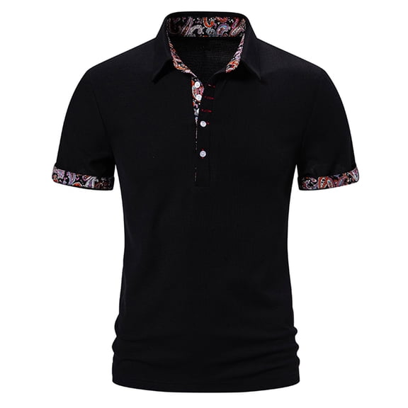 Men's Polo Shirts 2025 Classic Short Sleeve Casual Button Lapel T Shirt Trendy Slim Fit Summer Solid Golf Tees