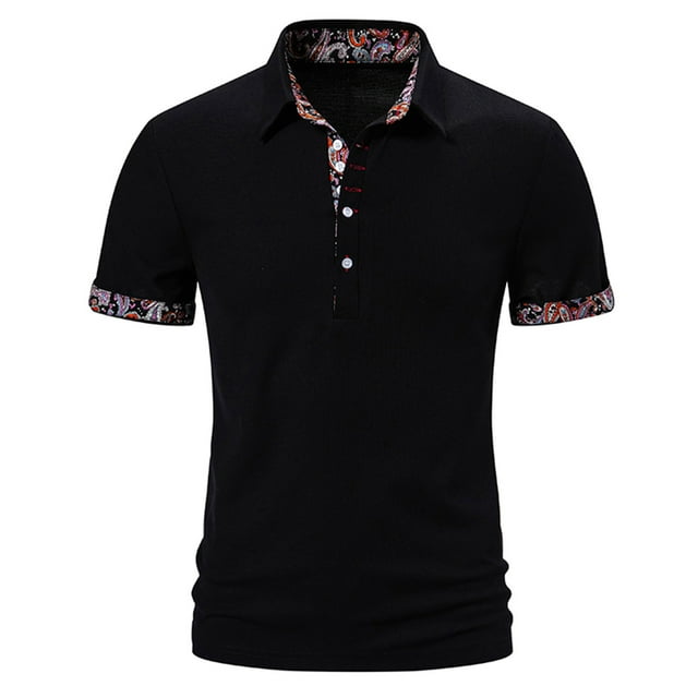 Penkiiy Chandails à Enfiler pour Hommes Manches Courtes Coupe Régulière Chandail de Golf à Enfiler T-Shirts Décontractés Chemises à Col Manches Courtes TG Noir