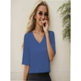 thumbnail image 5 of Women Casual Short Sleeve Realxed Fit Basic T-Shirt Tops, 5 of 5