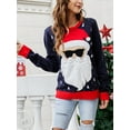 thumbnail image 6 of Liacowi Women Juniors Christmas Sweater Long Sleeve Santa Claus Print Pullover Jumpers Tops Fall Loose Knitwear for Teen, 6 of 7