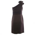 thumbnail image 2 of NUE by Shani Women's One Shoulder Satin Trim Dress Sz 6 Brown, 2 of 2