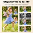 thumbnail image 3 of Cámara Digital, Camaras Fotografíacas, Digital Camara Vintage HD 1080P 50MP, Cámara de Video con Tarjeta 64GB, Enfoque Automático con Zoom 16X, 2.5'' Mini Camara para Niños y Niñas Plateado,Plateado, 3 of 15