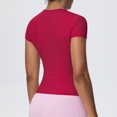 thumbnail image 7 of Garbnen Short Sleeve T Shirts for Women Slim Fit Crewneck Tops for Women Basic Seamless Yoga Womens Workout Tops Red S, 7 of 7