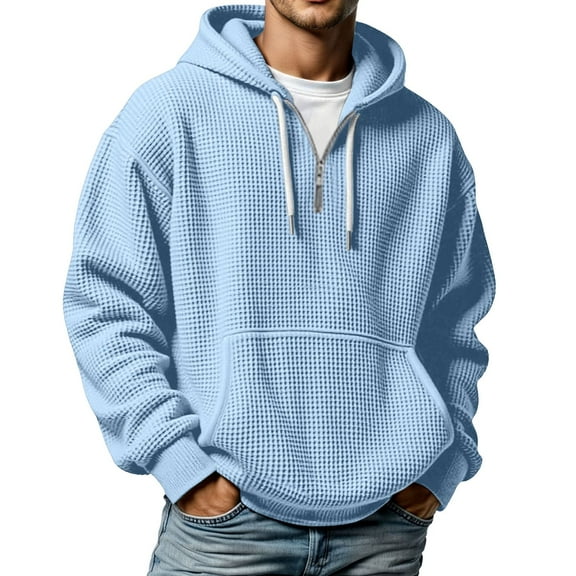 CHENge Men's Work Hoodies, Water Resistant Hooded Sweatshirt, Heavyweight Quarter Zip Winter Insulated Pullover