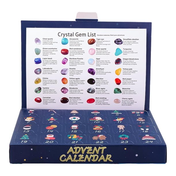 Calendario de Adviento 2024 de 24 días con 24 piedras, regalo de Navidad para niños, adultos, niñas y niños. piedra rodante