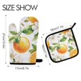 thumbnail image 2 of Yayeee Oven Mitts and Pot Holder Set of 2 Heat Resistant Kitchen Gloves Baking Hot Pad, Floral Watercolor Oranges, 2 of 5
