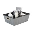 thumbnail image 4 of Simplify Herringbone Grommet Shelf Tote Basket in Gray, 4 of 6