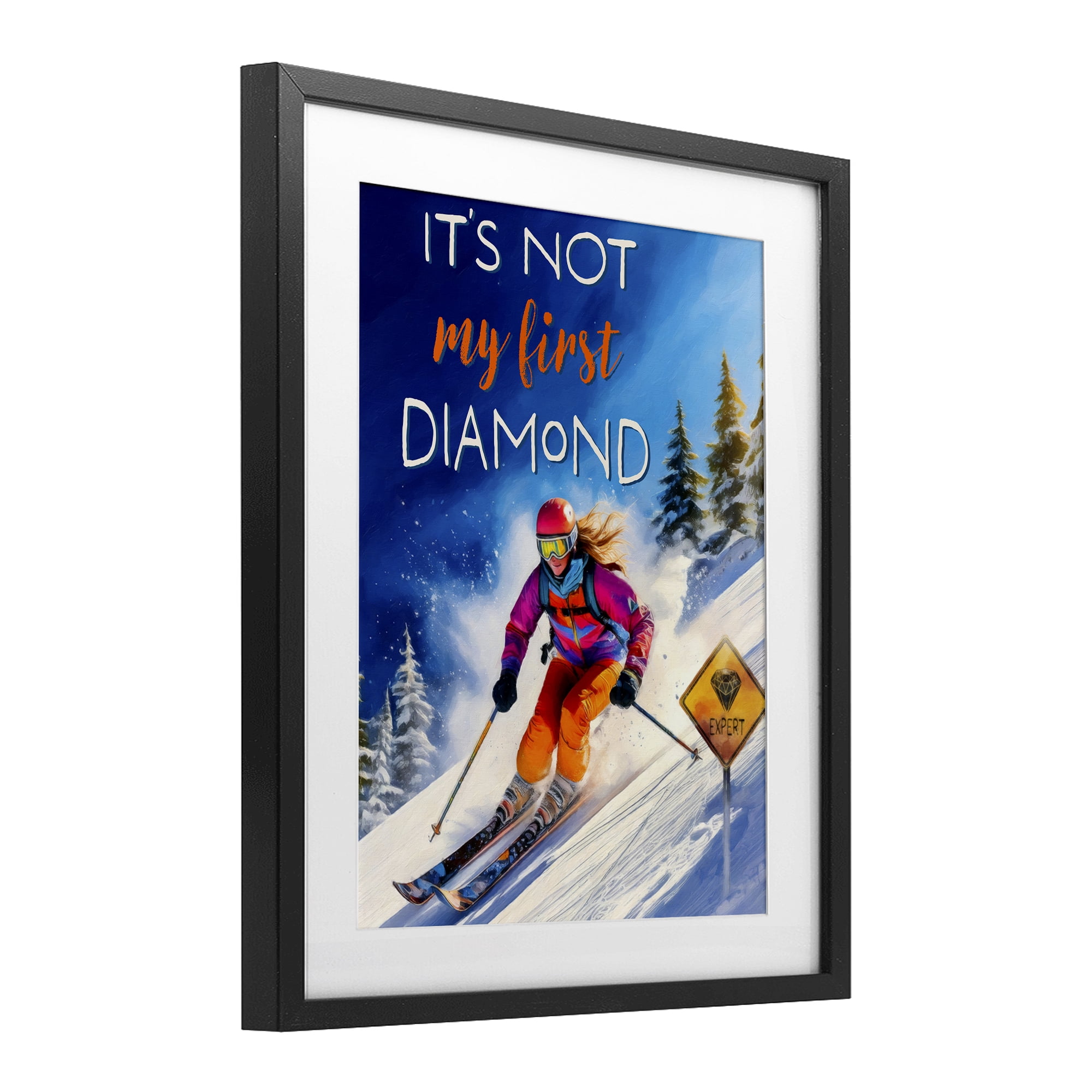 Stupell Industries Not My First Diamond Black Framed Print Under Glass, design by Grotto Studios