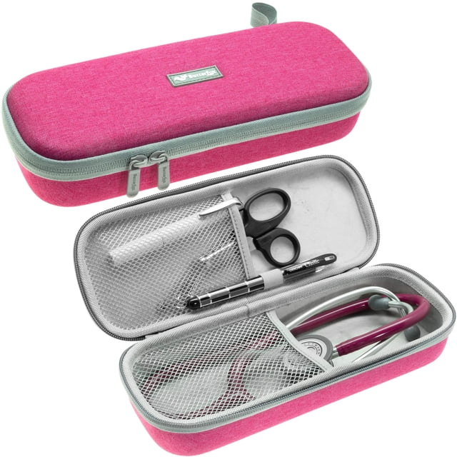 Funda para estetoscopio ButterFox, semirrígida, bolsillo, color rosa, 28 x 11 x 5 cm