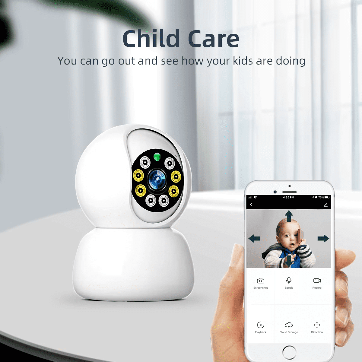 360 Degree Monitoring Camera 1080P TUYA Wireless WiFi Baby Monitor 3MP Rotation Smart Home Phone Remote Night Vision Indoor IP Surveillance AI Detect Automatic Tracking Security