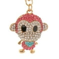 thumbnail image 5 of Monkey Rhinestone Crystal Keychain Gift Key Charm Pendant Key Chain Pink, 5 of 7