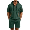 thumbnail image 3 of Stamzod Mens Summer Outfits 2026 Short Sleeve Hoodie and Shorts Set Casual Athletic Track Suits Mens Sweatsuit, 3 of 6