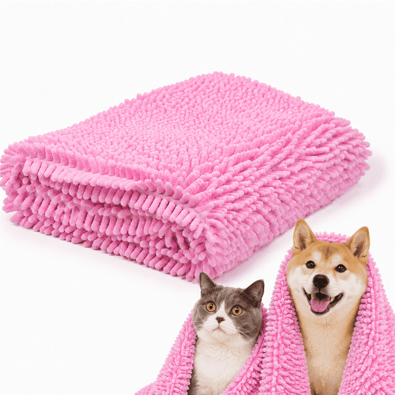 Super Absorbent Microfiber Pet Towel for Dog and Cat Bathing and Grooming, Soft Mat
