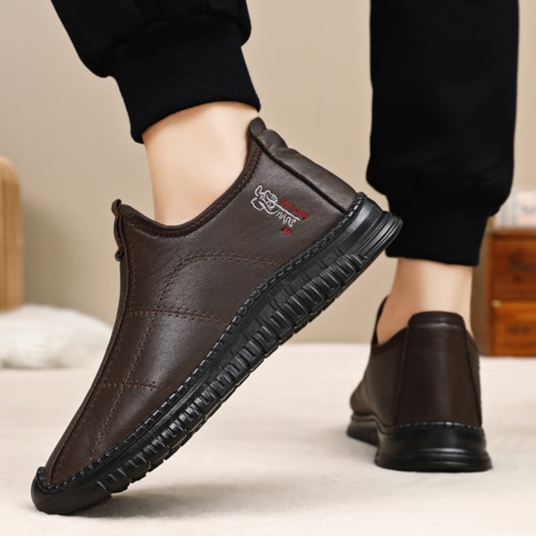 men's dress shoes for winter weather Boots Men Warm Snow Boots Fleece Lined Ankle Boots with Waterproof Non-Slip Sole, Outdoor Work Hiking for Cold and Daily Wear SIMONMILLER Ren Linen Dress 85% Merino wool 13% Polyamide 2% Elastane Color:Rose Quartz Upper Material
