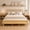 Natural, variant on Traditional Style King Size Bed Frame with Headboard and Footboard, Pine Wood Platform Bed with 10 Slats, Under-Bed Storage Space, Vintage Farmhouse Bed for Bedroom, Brown