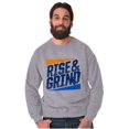 thumbnail image 3 of Rise and Grind Skateboarding Quote Men's Crewneck Sweatshirt Brisco Brands S, 3 of 6