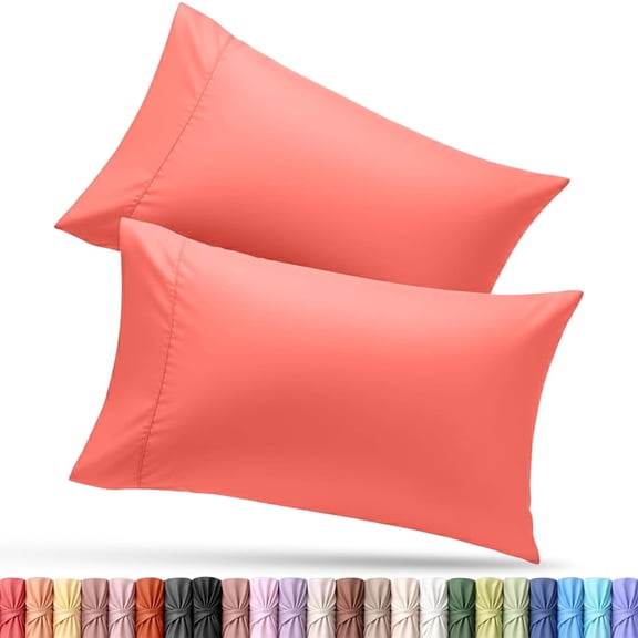 Utopia Bedding Queen Pillow Cases - 2 Pack - Envelope Closure - Soft Brushed Microfiber Fabric - Shrinkage and Fade Resistant Pillow Covers Queen Size 20 X 30 Inches Queen, Coral