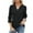 Black, variant on Babysbule Women's Summer Casual Tops Short Sleeve V Neck 3/4 Sleeve Curved Hem Loose Tunic Tops