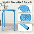 thumbnail image 4 of VINGLI 17.7in Metal Stackable Stools Portable Stacking Chairs Nesting Stool Decoration Round Stools Pack of 6 for Home Outdoor Indoor Office (Blue-Metal), 4 of 12