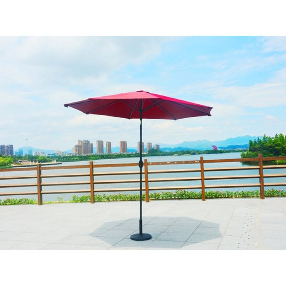 Kida Red Outdoor Patio Umbrella 10 Ft. Luxury Adjustable Height Tilt