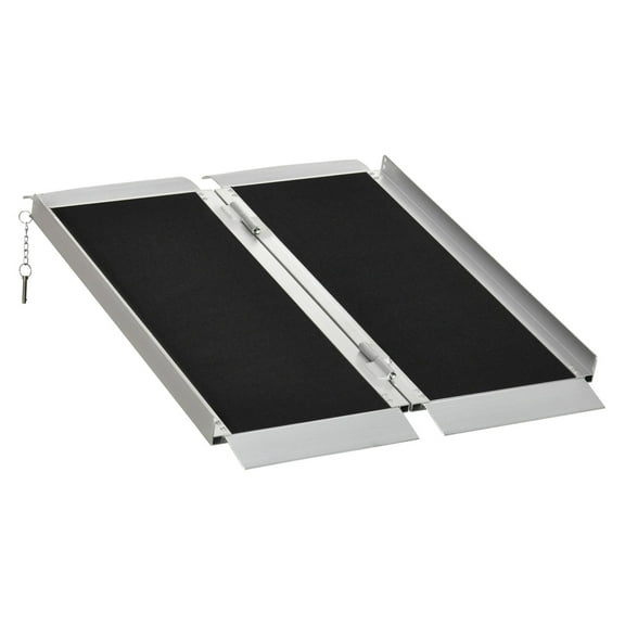 Portable Wheelchair Ramp - 3ft Aluminum Single-Fold Mobility Scooter Ramp with Handle - 600lbs Capacity