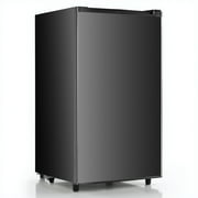 TINKLE WELL 3.2 Cu Ft Mini Fridge with Freezer, Compact Single Door Refrigerator, Energy Efficient, Low Noise, Adjustable Thermostat for Bedroom, Dorm, Office, Black