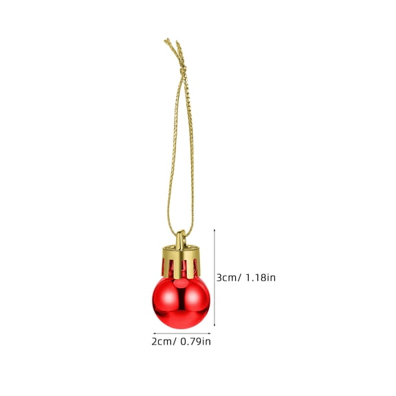 WRITWAA 24Pcs Miniature Hanging Ornaments Assorted Colors Plastic Round Christmas Party Decorations