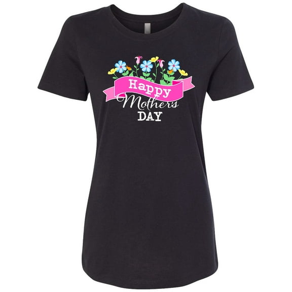 Inktastic Happy Mothers Day with Banner and Flowers Women's T-Shirt