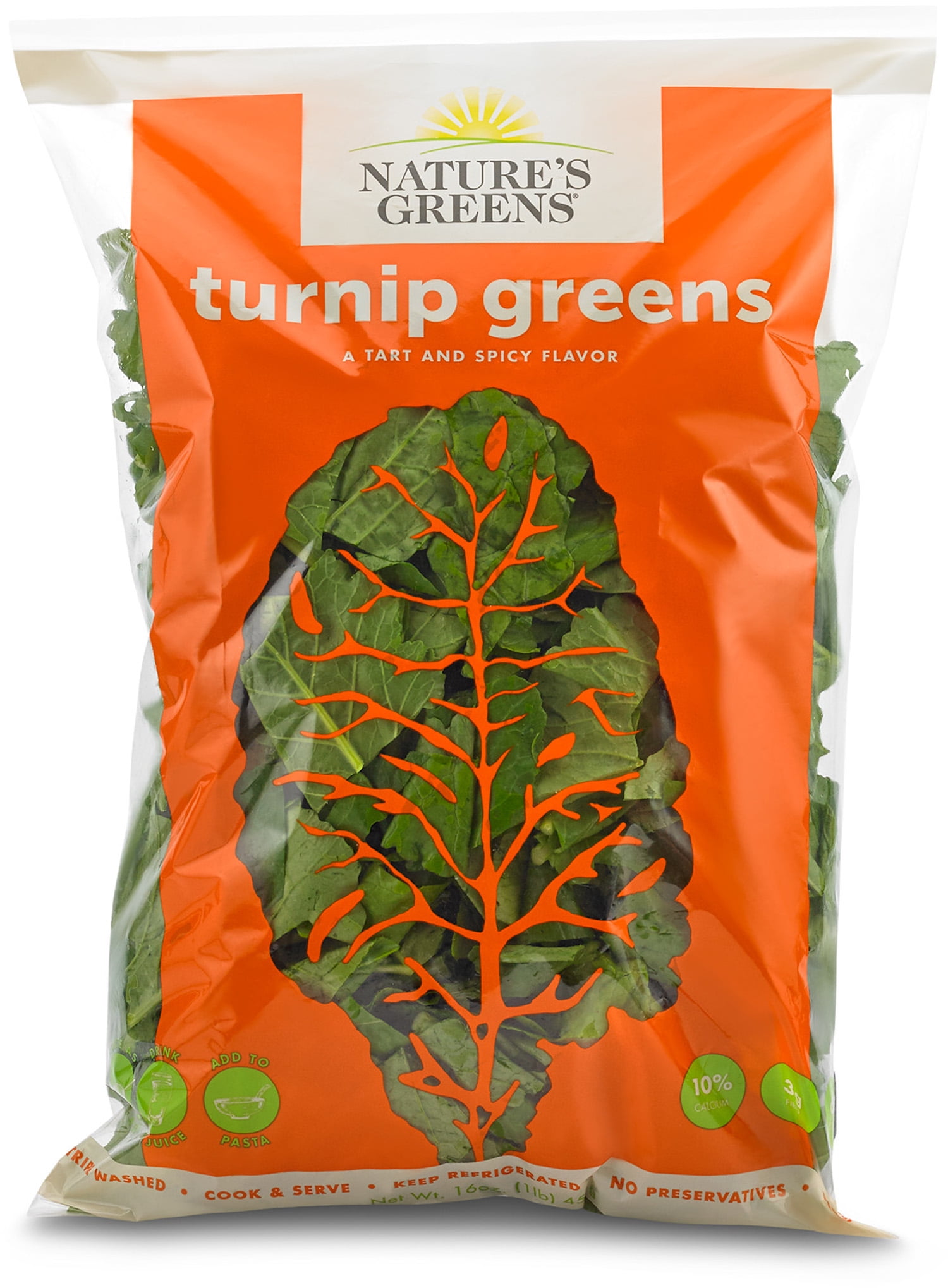 Fresh Turnip Greens, Net Wt 32 oz (2LB) 908g