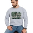 thumbnail image 2 of Fishing Flag Sweatshirt for Men Outdoor USA Flag Fishing Pullover for Fisherman Gray Sweatshirt Adult X-Large, 2 of 4