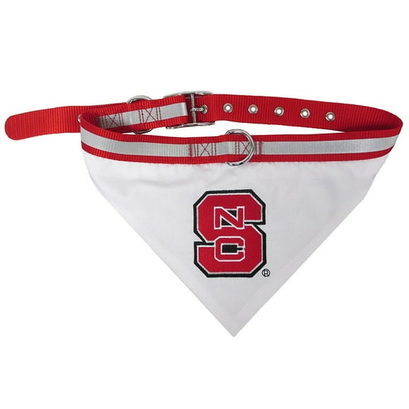 Pets First College NC State Wolfpack Pet Bandana, 3 Sizes Available. With Collar