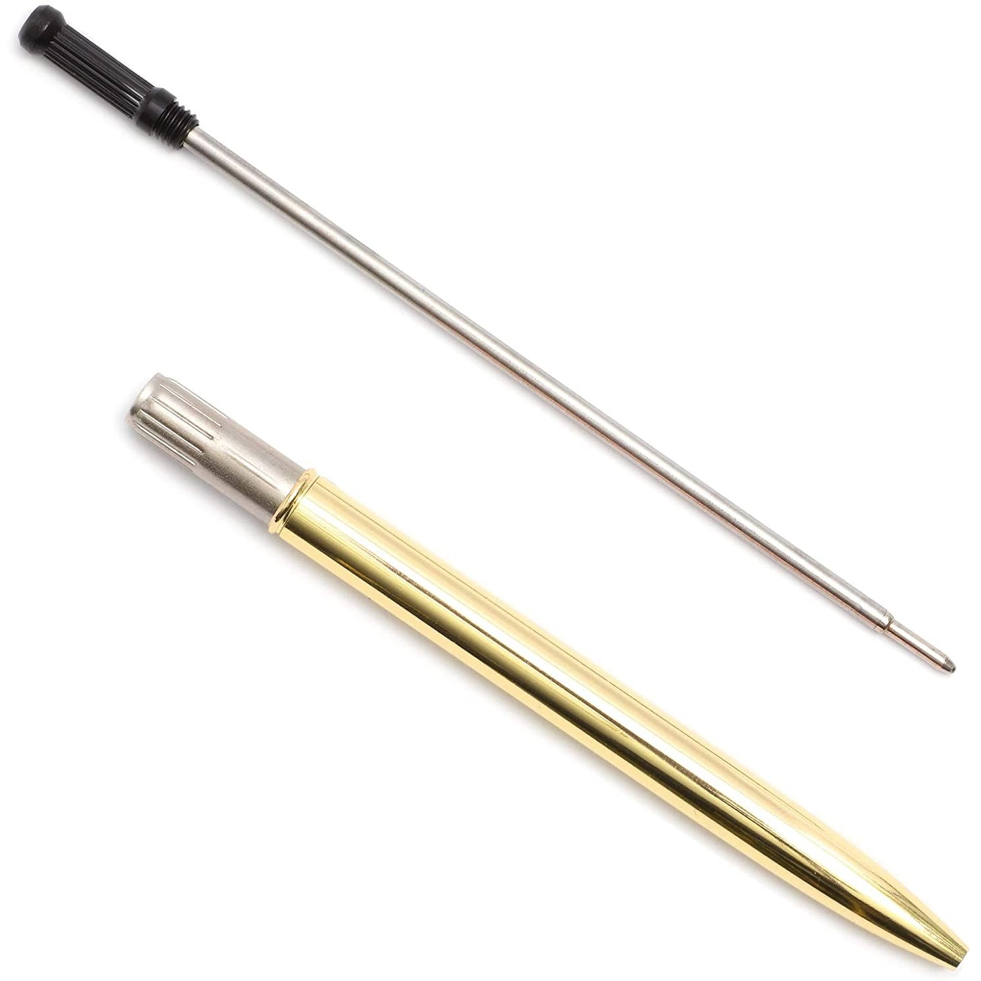 Qtmnekly 12 PCS Gold Slim Ballpoint Pens Black Ink 1 mm Medium