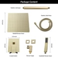 thumbnail image 6 of Logmey 12 inch Ceiling Mounted Shower System Rain Mixer Shower Combo Set Rainfall Shower Head Valve Body and Trim,Gold, 6 of 10
