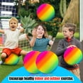thumbnail image 3 of New Bounce Playground Balls for Kids - Set of 2 Rainbow Colored Rubber Bouncing Balls Plus Pump - Regulation Size for Dodgeball and More - Durable, Inflatable 8.5" Game Ball, 3 of 5