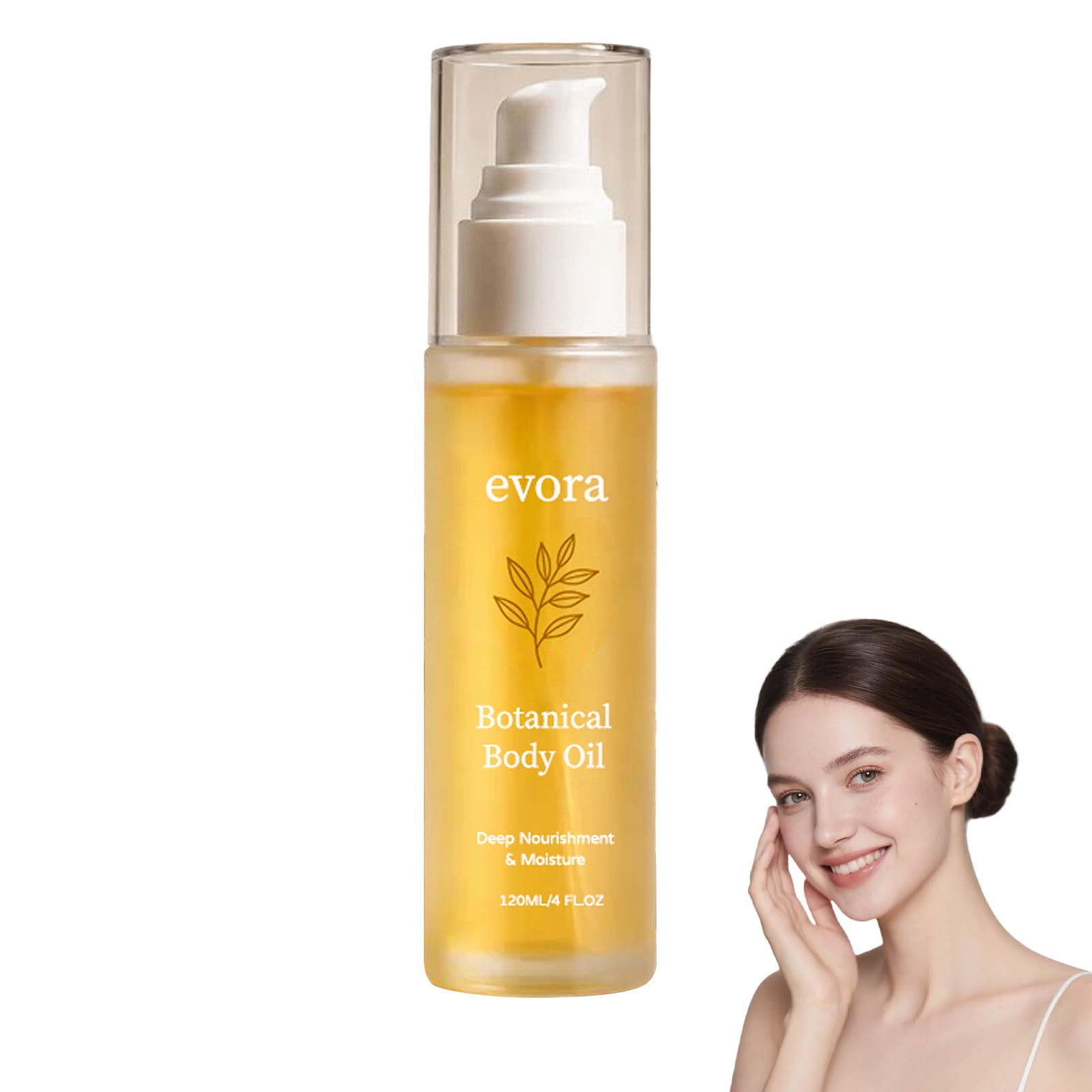 Evora Botanical Body Oil, Moisturizing Massage Oil for Smoother Skin, Lightweight Non-Greasy Hydrating Body Oil, 4 fl oz (1PC)