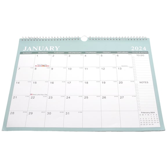PAMINGONO 1Set Large Print Calendar in Green Rectangular Shape for Home and Office Use Time Management