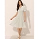 thumbnail image 4 of Vestido elegante para mujer con cuello Peter Pan con volantes Gris XL, 4 of 5