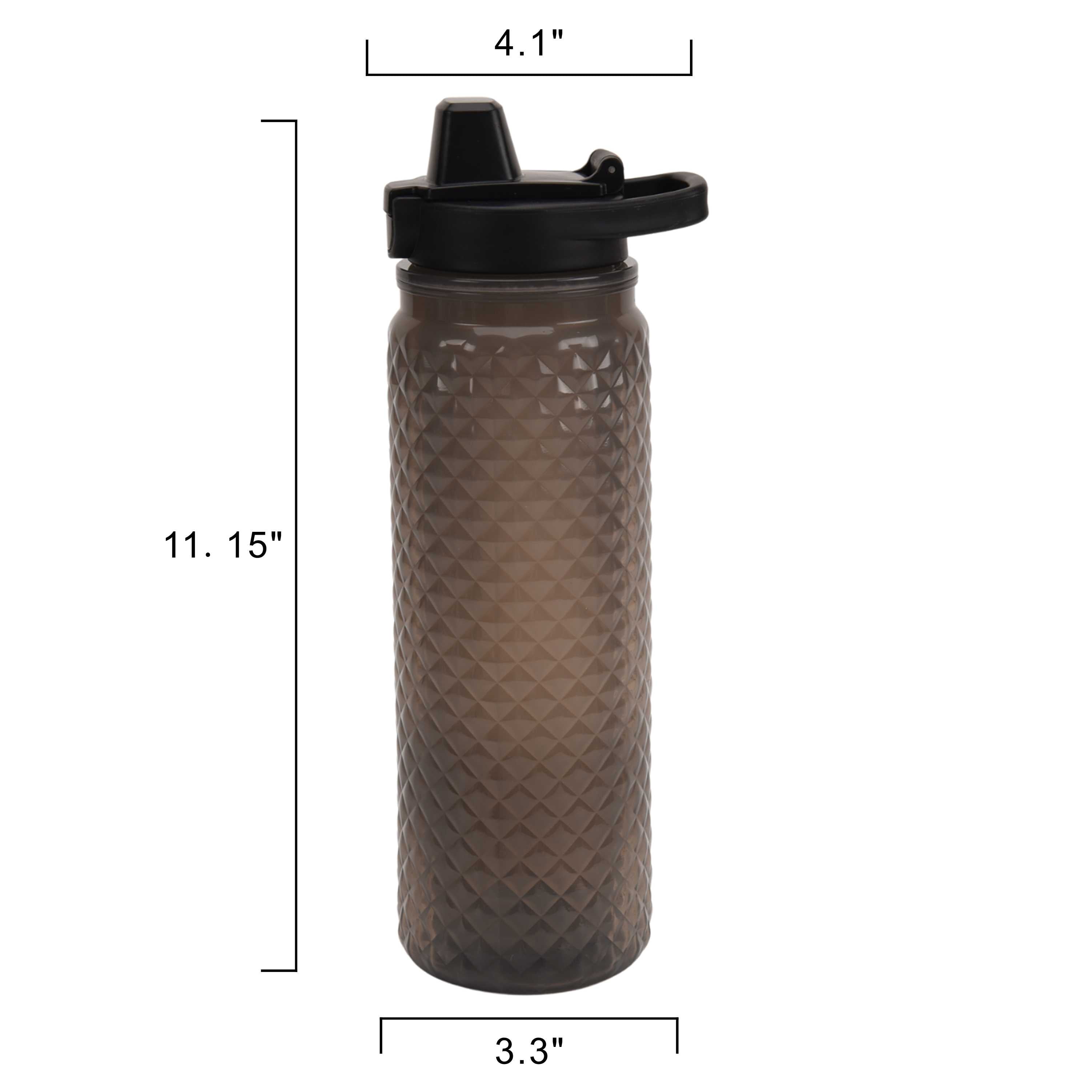 (2 pack) Mainstays 32-Ounce Plastic Textured Water Bottle, Black