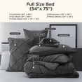 thumbnail image 4 of U by Bedsure Dark Grey Full Comforter Sets - 7 Pieces Pintuck Bed in A Bag with Comforters, Sheets, Pillowcases & Shams, 4 of 7