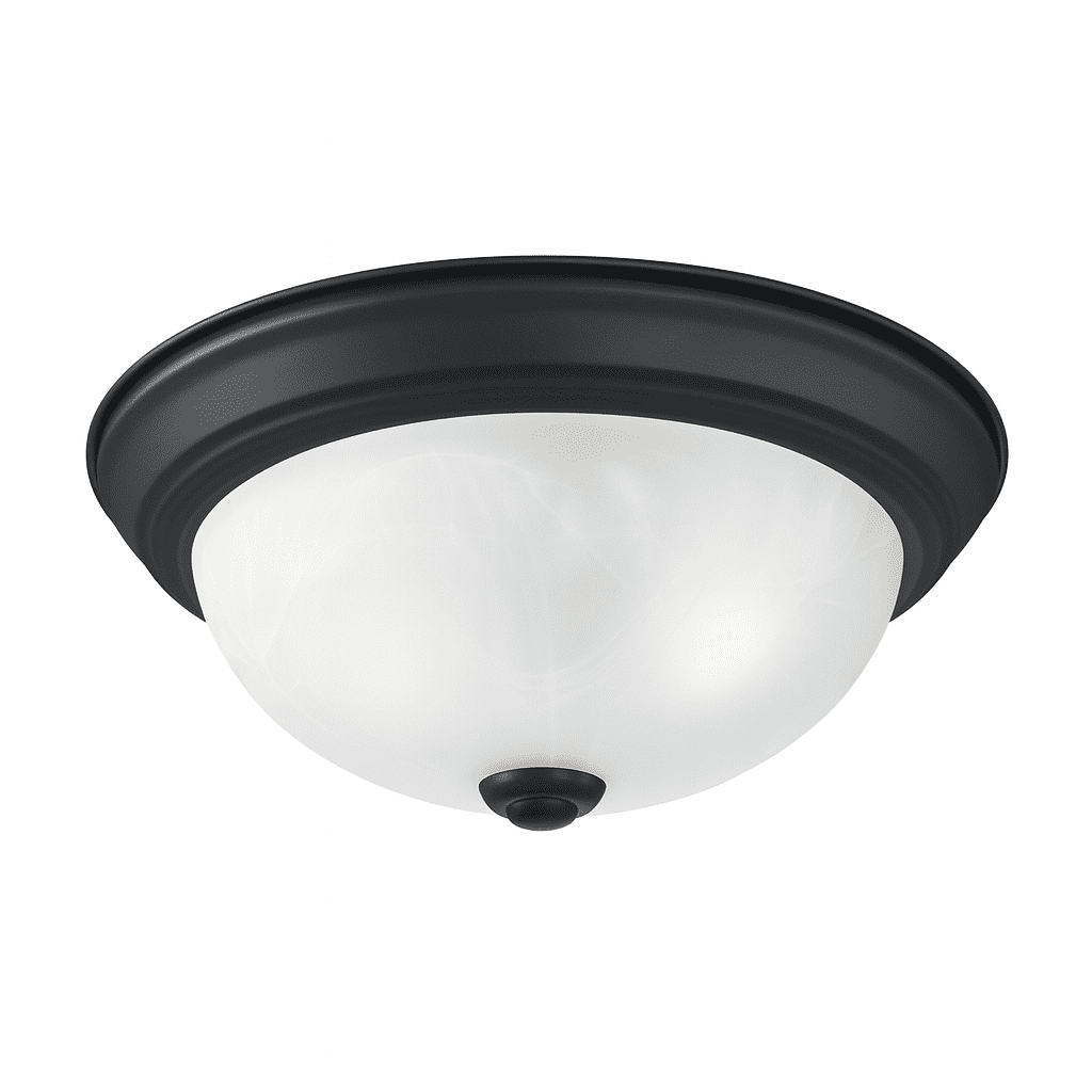 Design House 2-Pack Traditional 2-Light Flush Mount Indoor Dimmable Ceiling Light, Matte Black
